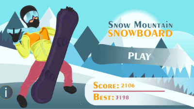 Snowboard in montagna innevata